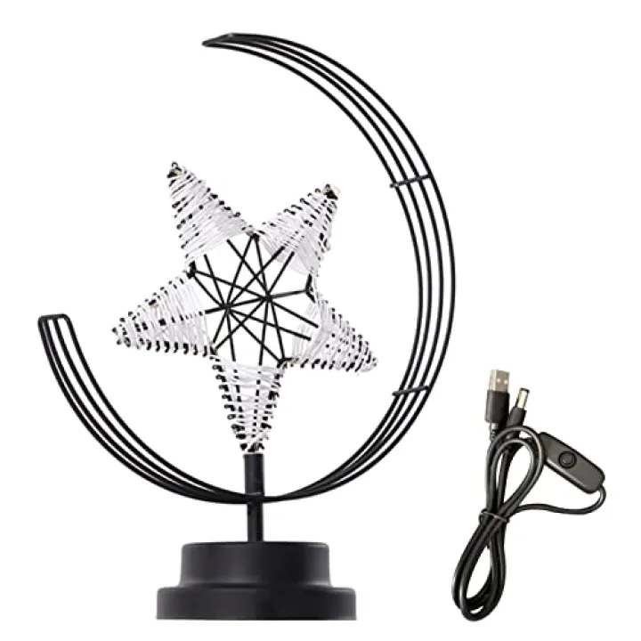 BLACKNANA Metal Eid Led Light Decorative Night Lamp Ornaments Art Supplies New Year Decoration Present Supplies