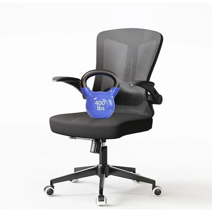 Ergonomic Office Chair - 400LB Comfy Desk Chairs with Back Support, Heavy Duty Mesh Computer Chairs with Wheels and Arms for Home Office, Study, Bedroom and Dorm