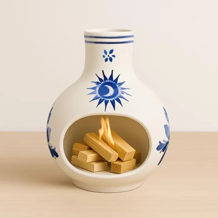 Palo Santo Burner - Ceramic Incense Holder for Sticks, Cones & More – Ash Catcher for Meditation, Altar, and Home Decor (Lunara)