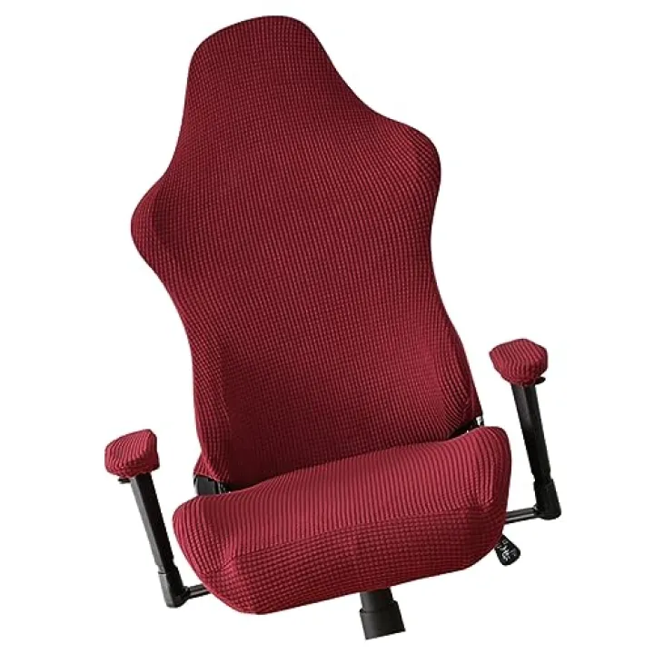 HOOTNEE Elastic Gaming Chair Cover Seat Armrest Protector Soft Comfortable Full Coverage for Home Office Net Bar Black