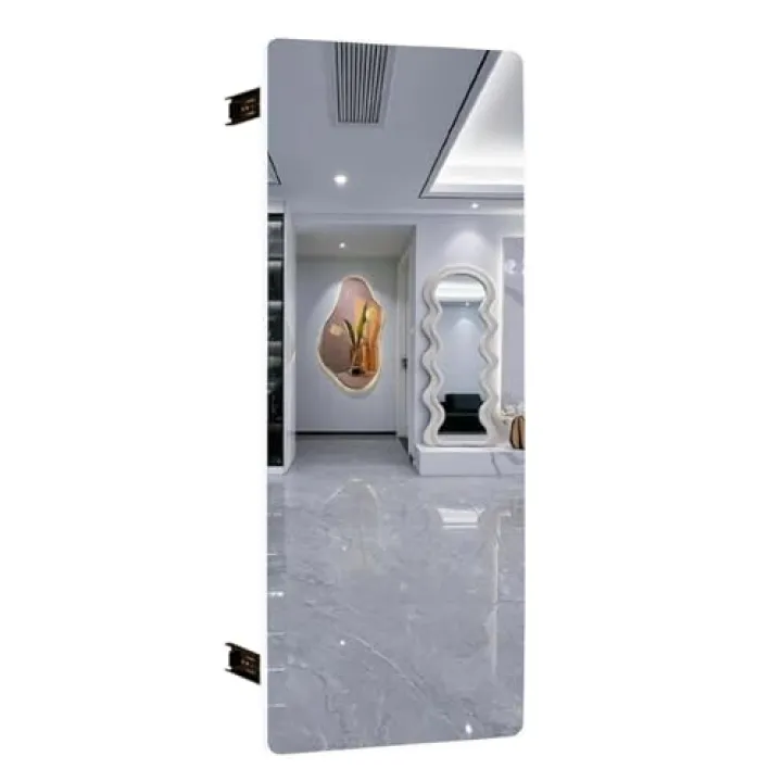 HZEPDVT Aluminum Alloy Frame Rotating Folding Wardrobe Mirror Built-in Sliding Full-Body Dressing Mirror Hidden Pull-Out Design 120 * 40cm Black(White,80 * 40cm)
