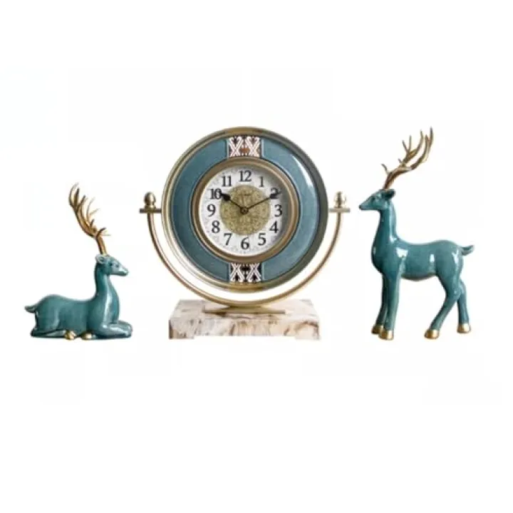 YXIANG56Q Table Clock Table Clocks Silent Non Ticking Art Desk Clock Entryway Ornaments Decoration for Living Room Bedroom Office Shelf Clock