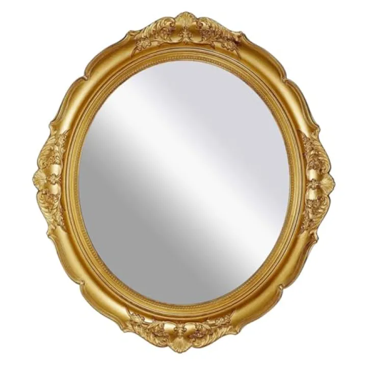 OHPHCALL Gold Vintage Mirror Retro Wall Decor Wall Mounted Makeup Mirror for Women