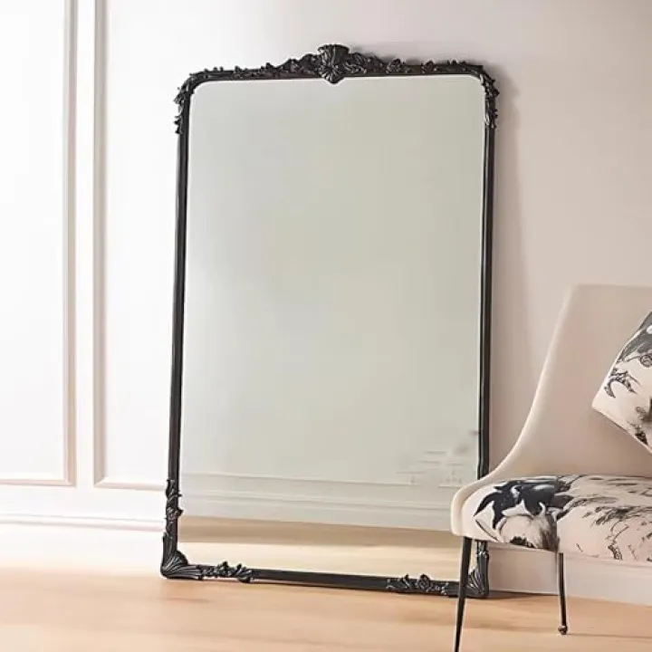 EUEUE Floor Mirror Gold Traditional Vintage Vintage Full Length Ornate Baroque Mirror for Living Room, Bedroom, Hallway, Home Decor A-60x160cm