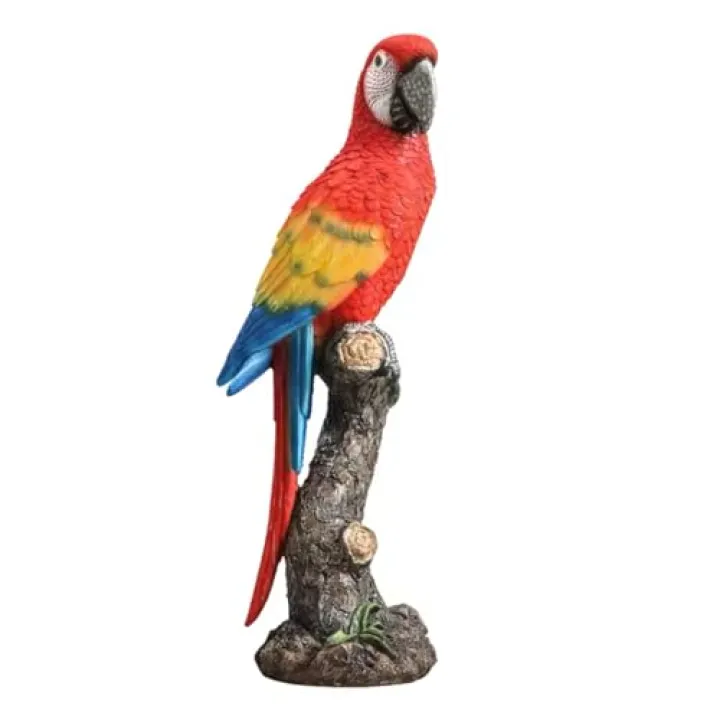 Resin Colorful Parrot Statue Simulation Bird Sculpture Living Room Table Decor, Style Large-Mouth Bird Decorative Figurine Simulation Animal Living Room TV Cabinet Home Decor Style