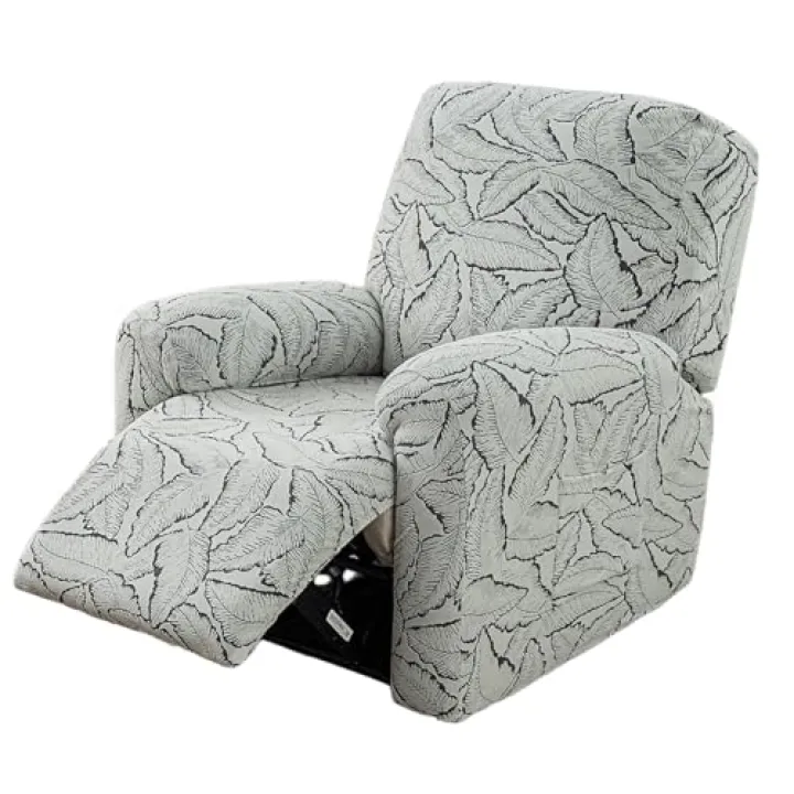 Ouxeer Waterproof Recliner Covers Stretch Reclining Chair Covers Recliner Sofa Slipcovers Non Slip Reclining Slipcovers Furniture Protector for Recliner with Pocket(Gray)