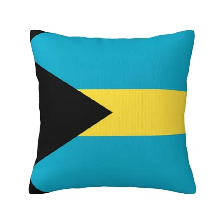 WXXWXD Flag of The Bahamas Double-Sided Plush Pillowcase (18x18 inches), a Versatile Decorative Pillowcase for Sofas and bedrooms.