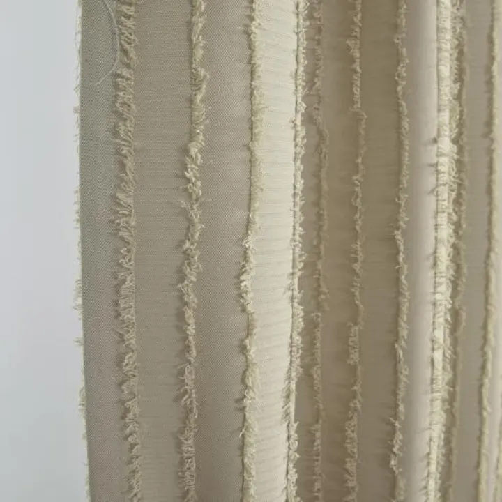 Roslynwood Home Boho Chic Rod Pocket Sheer Window Tan Curtains 63 inch Length - Light-Filtering Voile Panels for Living Room/Bedroom/Farmhouse, 2 Panels