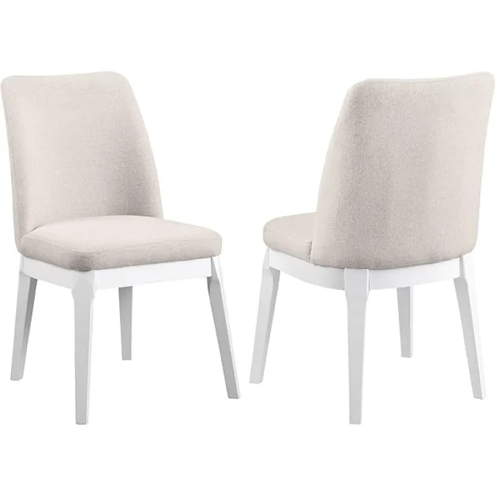 Boldly Bohemian Upholstered Dining Side Chair Beige (Set of 2)