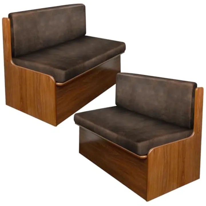 Leather Like RV Dinette Cushion Covers, RV Booth Seat Cover Stretchable Camper Cushion Couch Covers Washable Slipcovers for RV Camper Car Bench (2 Backrest Covers & 2 Bench Covers, Dark Brown)