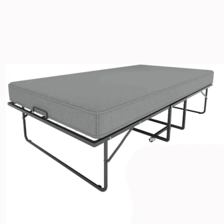 HIONJIN Folding Bed with 4 Inch Thick Mattress Folding Bed Frame Portable Foldable Adult Bed for Space Saving Fold Up