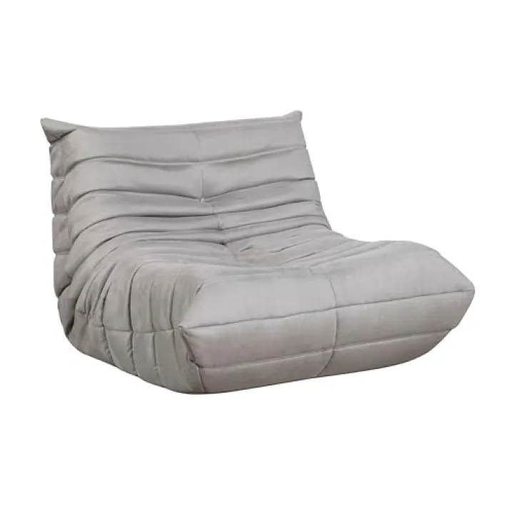 TREATLIFE HOME Luxurious Gray Microfiber Accent Chair with Button-Tufted Detail, Comfortable and Stylish for Living Room