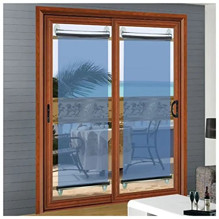 DKKDETOHO One Way Mirror Roller Blinds - Sun Shades for Glass Doors and Windows, 2 Pcs Punch Free with Suction Cups, Perfect for Office, Living Room, and Shops