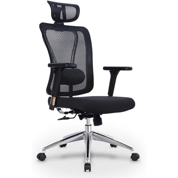 Heavy Duty Ergonomic Office Chair, High-Back Racing Style, Lumbar Support, Adjustable Headrest & Armrests, Reclining Swivel Executive Desk Chair