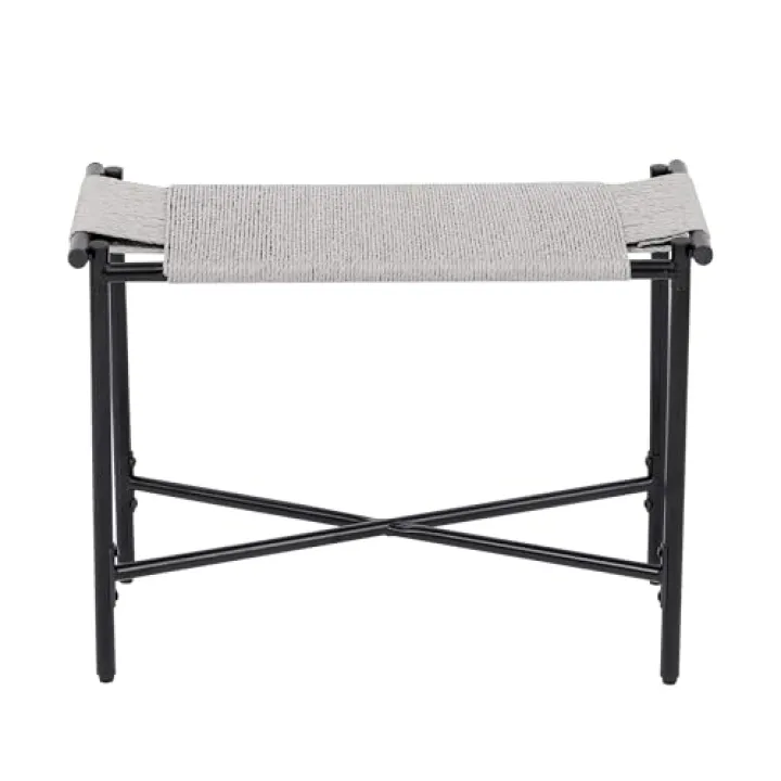 BKNROIHB Foot Rest Shoes Stools Handwoven Paper Rope Ottomans for Entryway, Living Room, Bedroom & Office(Gray)