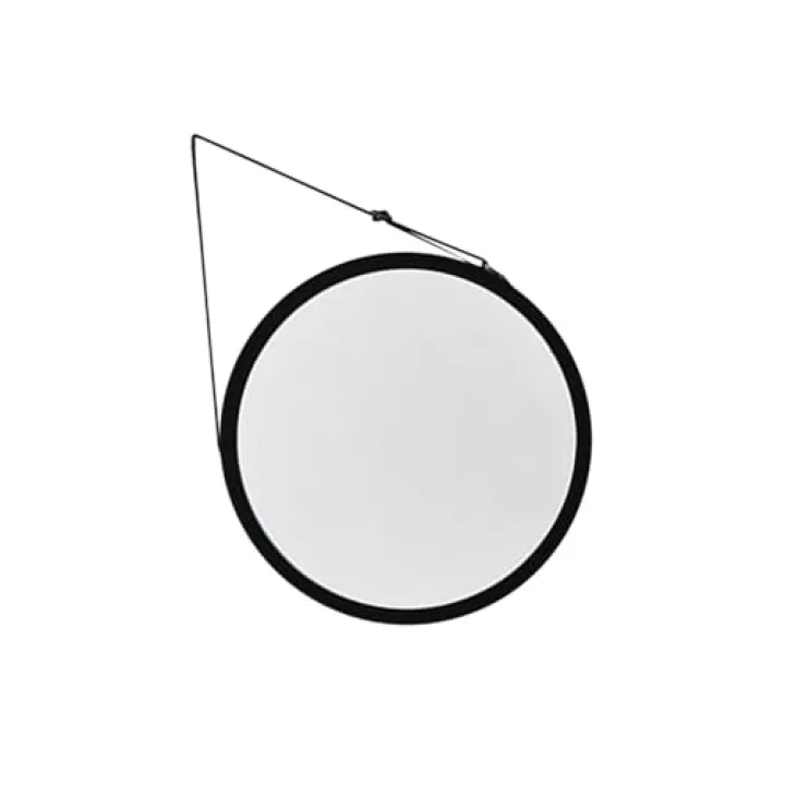 Didiseaon Creative Round Hanging Mirror with Loop Modern Bathroom Decor for Home Salon and More Stylish Black Wall-Mounted Room and Bedroom
