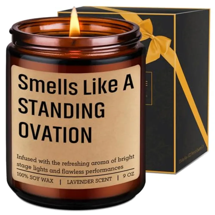 LEADO Funny Standing Ovation Candle, Stage Performers Gifts - Theater Gifts for Actors, Singers, Dancers, Musicians, Theater Students, Graduates - Congrats, Graduation, Birthday Present for Women Men
