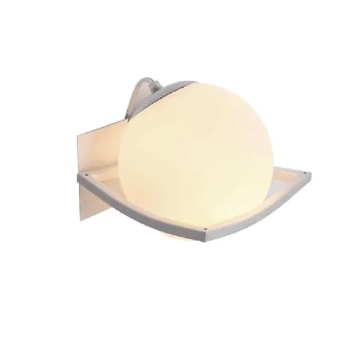 YUANJIASHILEI Spherical Glass Wall Lamp Bedroom Bedside Lamp Single Wall Lamp Lamp Wall Lamp(White)