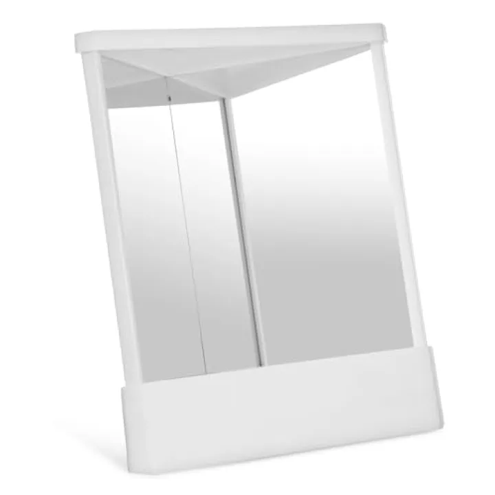SKISUNO True Mirror Vanity Mirror Desk Makeup Inverted Magnifying White Rotating Stand