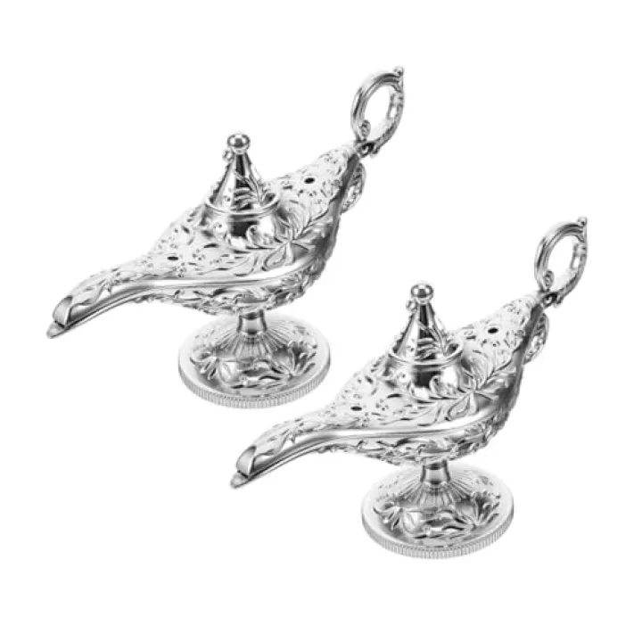 ABOOFAN 2pcs Vintage Arabian Lamp Toy for Home Decor and Party Decoration Lamp Props for Celebrations and Imaginative Play Retro Style Table Ornaments