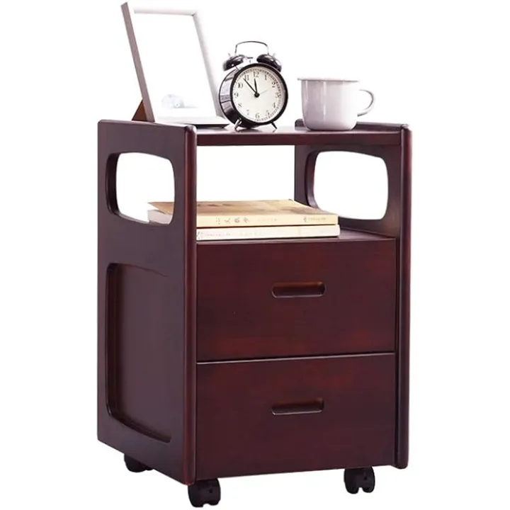 Nightstand, Bedside Table Solid Wood Simple Modern Small Storage Cabinet Bedroom Narrow Mini Pine Bedside Cabinet(A)