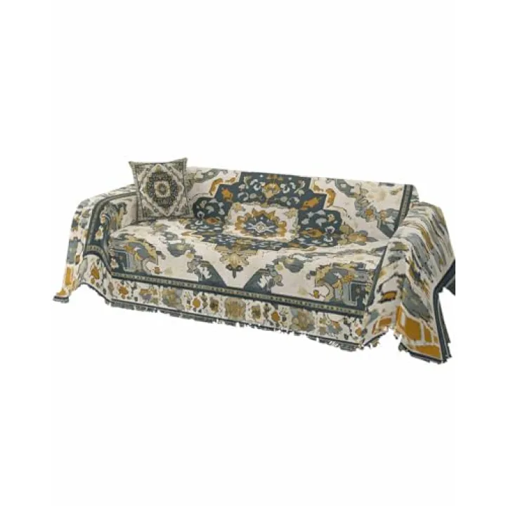Gsypo Bohemian Couch Cover, Vintage Traditional Flowers Sofa Cover for 3 Cushion Couch Sectional Couch Slipcover Throw Sofa Covers Washable Pet Couch Cover Furniture Decor, 71"x150"
