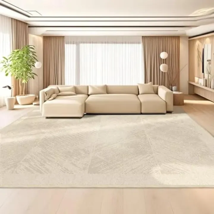 Rugs for Living Room 6'x8'(71"x98") Living Room Carpet Cream Style Simple Large Area Bedroom Soft Rug Minimalist Home Decor Sofa Coffee Table Floor Mat