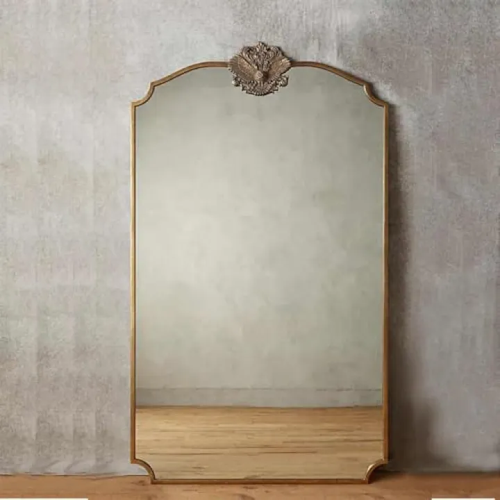 TBJEN Full Length Mirror, Floor Mirror Freestanding, Arched Floor Standing Large Full Body Mirror with Wooden Frame, Hanging Mounted for Living Room .80 * 120CM