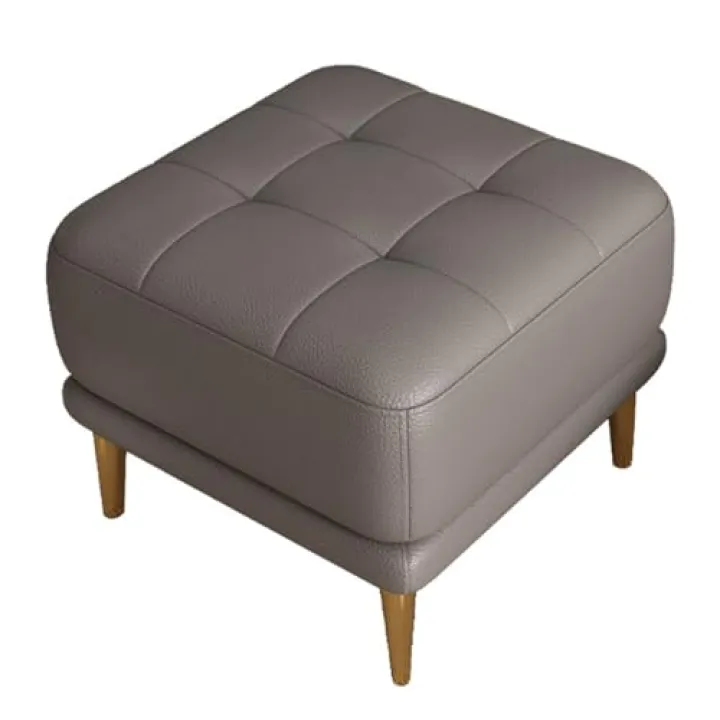 JFHEUEHY Gray Small Foot Stool n, Leather Modern Rectangle Foot Stool Upholstered Pouf n Sofa Footrest for Couch Chair Living Room, Step Stool for Adults (/Dark Gray-One Size