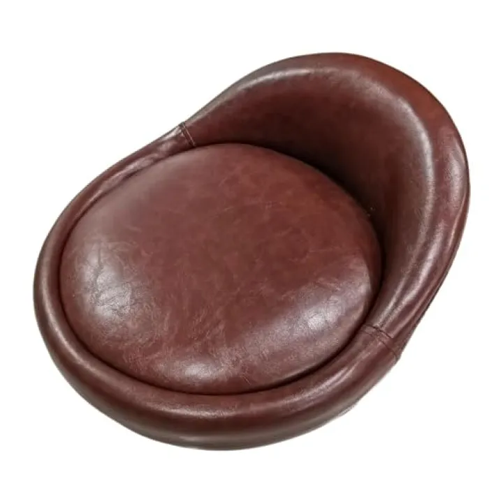 Sgabello da bar di ricambio, in pelle PU, con schienale basso, parti di riparazione per sgabelli da bar, elegante seduta marrone per soggiorno, design durevole e confortevole