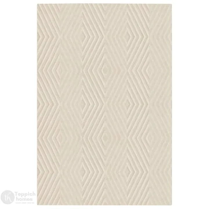 Teppich homes Cream Color Modern Area Rug, 10x14, Hand Tufted Geometric Pattern, Stylish Rectangle Rug for Bedroom, Living Room, Dining Area, Hallway
