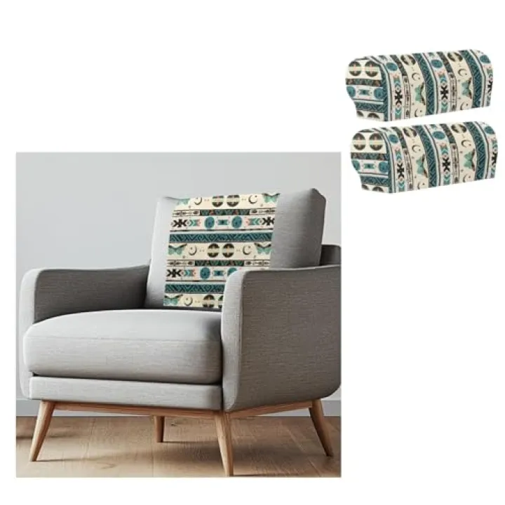Xsehusvy Stretch Armrest Cover, Tribal Butterfly, Headrest Covers for Recliner, Stain & Wear Resistant Sofa Protector, Non-slip Slipcover for Recliner Sofa Couch Armchair, Fashion Recliner Accessories