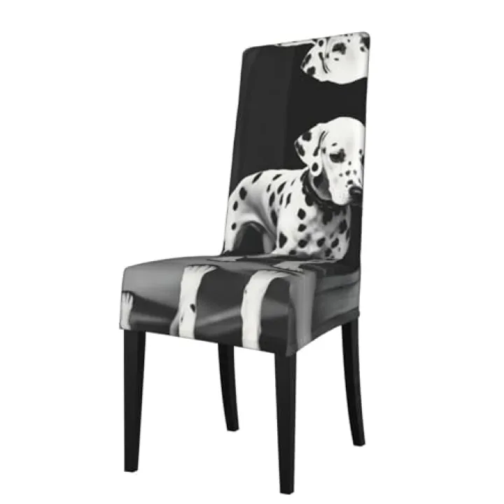 SDFHU Dalmatian 1 Print Decoration Soft Protector Seat Comfortable Versatile Stretch Dining Chair Covers