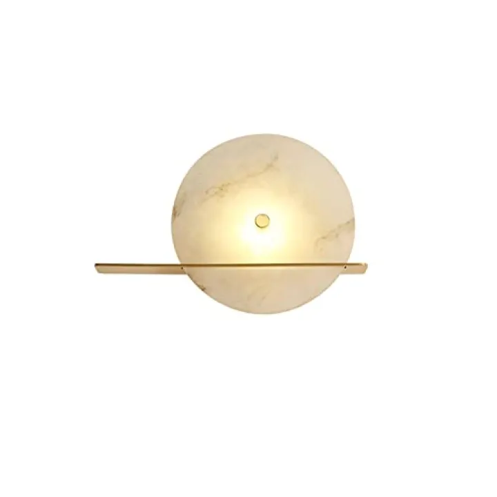 oaxroe Wall Lamp Creative Modern Lighting New Chinese Style Exhibition Hall Meeting Wall Lamp Bedroom Living Room Lamp Dining Room Study Copper Marble Wall Lamp Wall Lights for Living Room