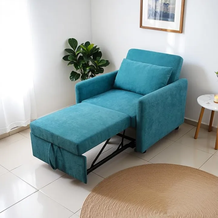 Sleeper Sofa Couches for Living Room Upholstered Lint Fabric Pull Out Couch Convertible Sofa Bed with Adjustable Backrest for Bedroom and Apartment, Green