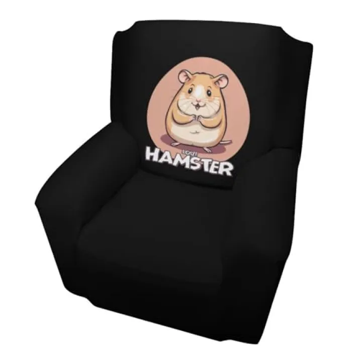 I Love Hamster Sofa Slipcover Washable Single Couch Cover Sofa Covers Furniture Protector for Living Room