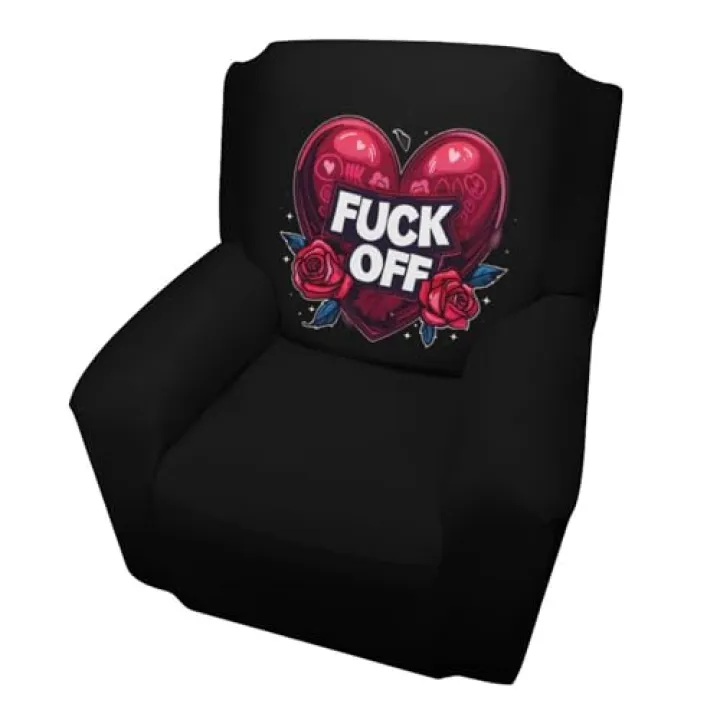 Fuck Off Sofa Slipcover Washable Single Couch Cover Sofa Covers Furniture Protector for Living Room
