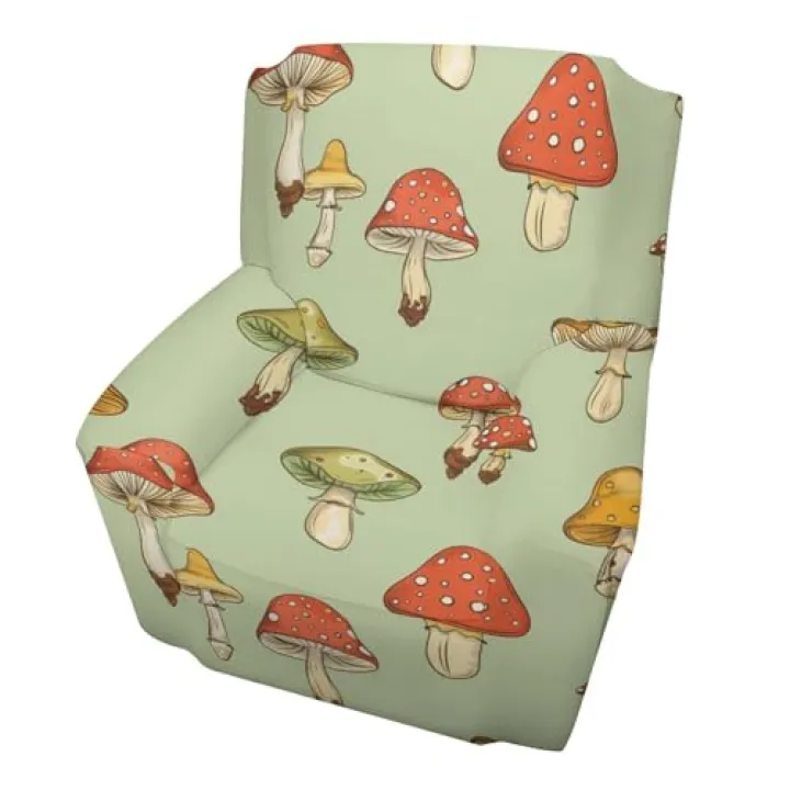 Mushroom with Dot Sofa Slipcover Washable Single Couch Cover Sofa Covers Furniture Protector for Living Room