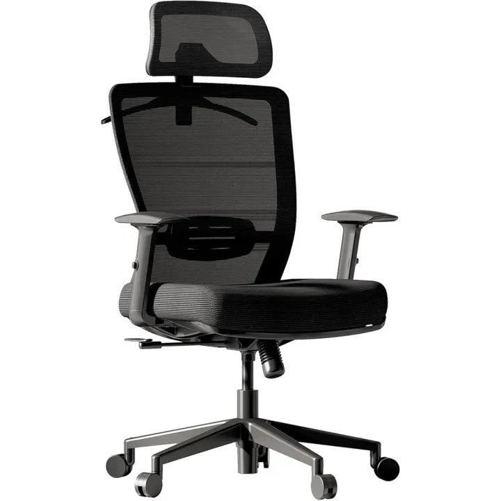FLEXISPOT Ergonomic Office Chair, High Back Swivel Computer Chair, Home Office Desk Chairs, with 2D Headrest/Adjustable Back Support/Heavy Duty Base, Foam Seat Cushion, Black