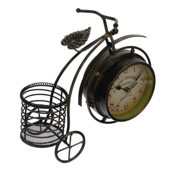 KAILIKETIY 1pc Retro Wall Clock European Style Silent Desk Clock Battery Operated Mantle Home Decor Ornament