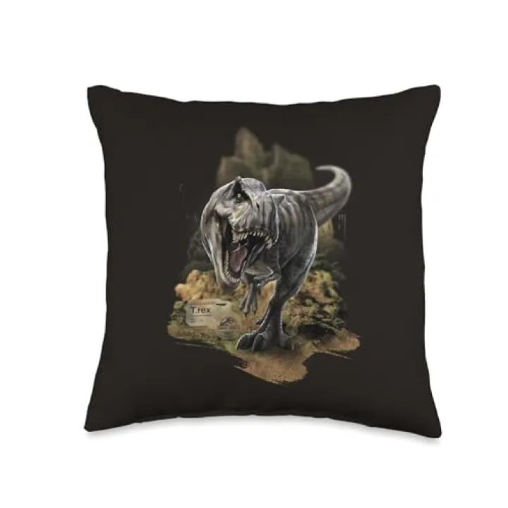 Jurassic World Rebirth Tyrannosaurus On The Attack Throw Pillow