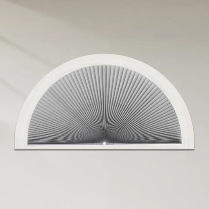 Tonature Arch Window Shades Half Circle Light Filtering Cellular Shades Cordless No Drill for Windows Half Moon Honeycomb Fabric No Tools Honeycomb Shades Easy Install (Grey-Light Filtering 36" X 72")