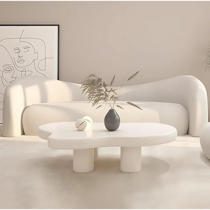 Luxury Sectional Sofa Set – Modern Curved Couch Sets, High-Density Foam, Solid Wood Frame, Sectional Couches for Living Room, Includes Coffee Table (Sofa + Coffee Table, 83IN)