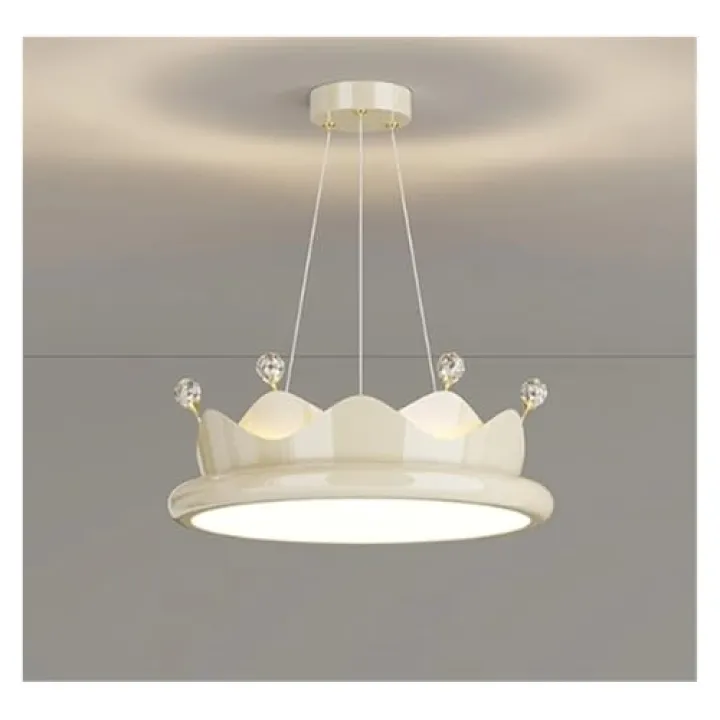 EVJOSQDI Cream Color Crown Ceiling Lights Children's Room Boys Girls Bedroom Lamp Warm Nursery Princess Room Baby Room Ceiling Lamps, Luxury(40CM)