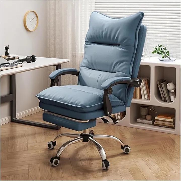 Ergonomic Swivel Chair with Footrest & Tiltable Rest, Height Adjustable Desk Chair for Home Office, Living Room, Study, 360° Swivel
