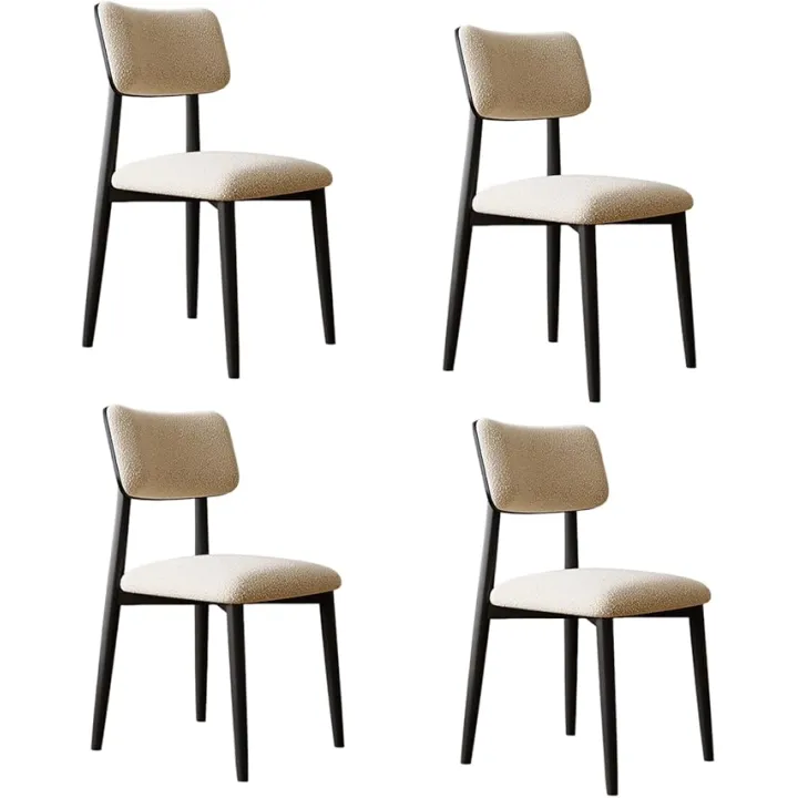 Dining Chairs Set of 4 Chairs for Dining Room,Lambswool Fabric Dining Chairs Set of 6 Solid wood2 Dining Chairs Set Suitable for Living Room Kitchen Dining Room etc Black Set of 4