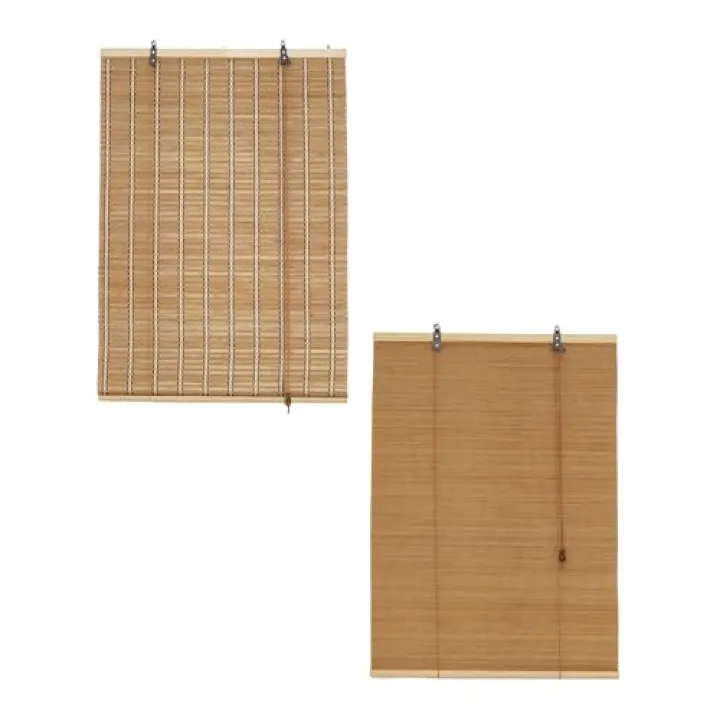Erfolkerz Bamboo Blinds Roller Shades for Indoor Window, Natural Light Filtering Bamboo Curtain Roll Up with Cord, Privacy Roman Shade for Interior/Exterior, Mounting Hardware Included