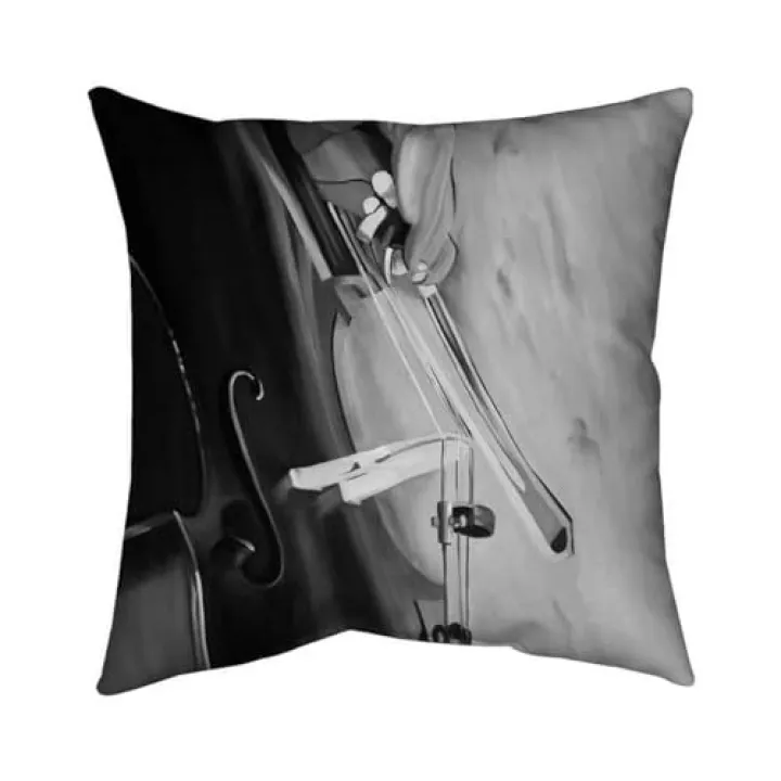 20 x 20 in. Musicien with Cello Mono Colors-Double Sided Print Indoor Pillow