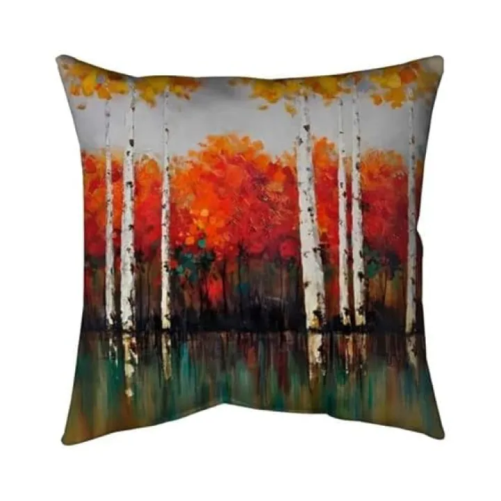 26 x 26 in. Birches by Fall-Double Sided Print Indoor Pillow