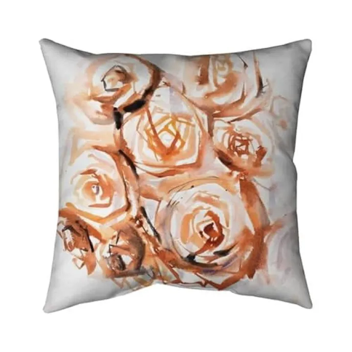 20 x 20 in. Abstract Roses with Sepia Style-Double Sided Print Indoor Pillow